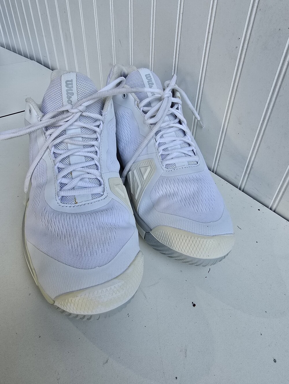 Wilson Rush Pro Ace Men’s Athletic Tennis Shoes White/Blazer/Tan Size 14